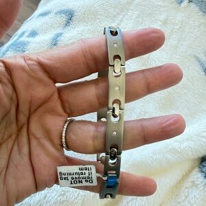 Super Horse Men’s Titanium and Diamond Bracelet 
Size 8.5 inches